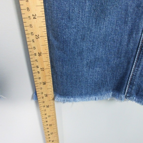 Mother The Tripper Weekender Fray Jeans Women 25 Light Wash Straight Button 524 - Picture 15 of 16